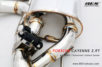 RES SS304, Mid Pipe+Valvetronic Rear Section+Four Tips+Remote Control Kits FIT Porsche Cayenne E3 2.9T 2018+