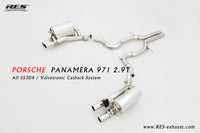 RES SS304, Mid Pipe+Valvetronic Rear Section+Four Tips+Remote Control Kits FIT Porsche Panamera 971 2.9T 2019