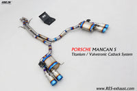 RES SS304, Mid Pipe+Valvetronic Rear Section+Four Tips+Remote Control Kits FIT Porsche Macan 3.0T / 3.6T 2014-2019 Titanium