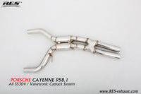 RES SS304, Mid Pipe+Rear Section+Four Tips (NO Remote Control Kit) FIT Porsche Cayenne 958 3.0T / 4.8T / 3.6NA(USA Mode) / 4.8NA 2011-2014