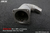 RES SS304, Sport Cat Downpipe With Heat Protector FIT Porsche 911 (991/997) Carrera 3.0T 2016-2017 991.2