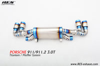 RES SS304, Sport Cat Downpipe+Valvetronic Rear Section+Four Tips+Remote Control Kits FIT Porsche 911 (991/997) Carrera 3.0T Carrera S 3.0T Carrera 4S 3.0T 2016-2017 991.2 Titanium