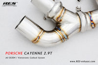 RES SS304, Mid Pipe+Valvetronic Rear Section+Four Tips+Remote Control Kits FIT Porsche Cayenne E3 2.9T 2018+