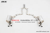RES SS304, Mid Pipe+Valvetronic Rear Section+Four Tips+Remote Control Kits FIT Porsche Panamera 971 2.9T 2019