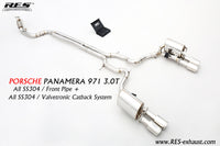 RES SS304, Mid Pipe+Valvetronic Rear Section+Four Tips+Remote Control Kits FIT Porsche Panamera 971 3.0T 2017
