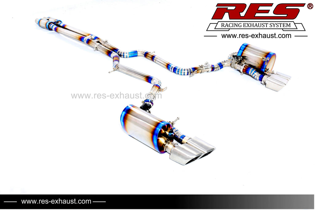 RES SS304, Mid Pipe+Valvetronic Rear Section+Four Square Tips+Remote Control Kits FIT Porsche Panamera 970 3.0T / 4.8T / 4.8NA 2014-2016