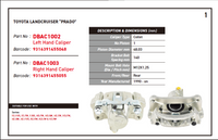 DBA Street Series Brake Caliper REAR (A PAIR) FOR TOYOTA PRADO Series 90-95