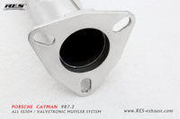 RES SS304, Valvetronic Rear Section+Two Middle Tips+Remote Control Kits FIT Porsche Cayman / Boxster 987 2.7NA / 2.9NA / 3.4NA 2008-2012
