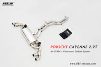 RES SS304, Mid Pipe+Valvetronic Rear Section+Four Tips+Remote Control Kits FIT Porsche Cayenne E3 2.9T 2018+