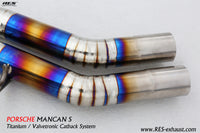 RES SS304, Mid Pipe+Valvetronic Rear Section+Four Tips+Remote Control Kits FIT Porsche Macan 3.0T / 3.6T 2014-2019 Titanium