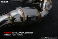 RES SS304, Sport Cat Manifold FIT Porsche Cayman / Boxster 987 2.9NA 2008-2012