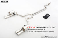 RES SS304, Mid Pipe+Valvetronic Rear Section+Four Tips+Remote Control Kits FIT Porsche Panamera 971 3.0T 2017
