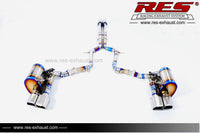 RES SS304, Mid Pipe+Valvetronic Rear Section+Four Square Tips+Remote Control Kits FIT Porsche Panamera 970 3.6NA / 4.8 / 4.8T 2010-2013