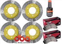 DBA + HAWK combo brake upgrade (F+R) for Toyota Landcruiser 200 series (354MM ROTOR SIZE 18'' WHEEL VERSION)