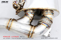 RES SS304, Valvetronic Rear Section+Two Middle Tips+Remote Control Kits FIT Porsche Cayman / Boxster 987 2.7NA / 2.9NA / 3.4NA 2008-2012