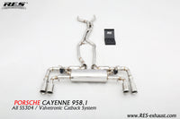 RES SS304, Mid Pipe+Valvetronic Rear Section+Four Tips+Remote Control Kits FIT Porsche Cayenne 958 3.0T / 4.8T / 3.6NA(USA Mode) / 4.8NA 2011-2014