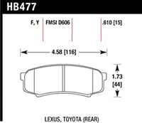 Hawk High Performance Brake Pads HB477F.610 FOR TOYOTA FJ CRUISER (REAR)