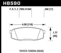 Hawk Super Duty REAR Brake Pads HB590P.682 FOR TOYOTA LANDCRUISER 2OO SERIES (R)