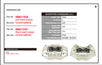 DBA Street Series Brake Caliper FRONT (A PAIR) FOR TOYOTA HI-LUX/KUN2#, GGN2# & TGN2#