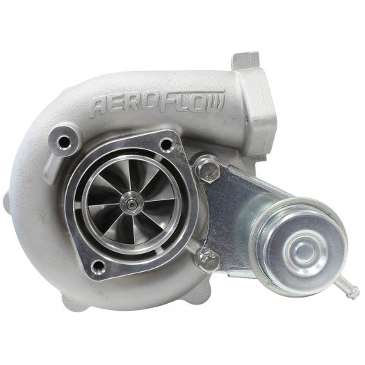 Aeroflow BOOSTED 5328 .64 NISSAN Turbocharger 445HP, Natural Cast Finish Internal Wastegate, T25 / T28 Inlet Flange, 5-Bolt Exhaust Flange