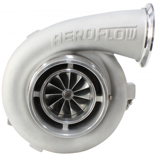 Aeroflow BOOSTED 7675 1.15 Turbocharger 1450HP, Natural Cast Finish External Wastegate, T4 Twin Entry Inlet Flange, V-Band Exhaust Flange