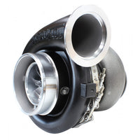 Aeroflow BOOSTED 8077 1.15 Turbocharger 1250HP, Hi Temp Black Finish External Wastegate, T4 Twin Entry Inlet Flange, V-Band Exhaust Flange