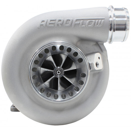Aeroflow BOOSTED 6973 .91 Turbocharger, Natural Cast Finish External Wastegate, T4 Twin Entry Inlet Flange, V-Band Exhaust Flange