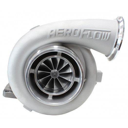 Aeroflow BOOSTED 8077 1.26 Turbocharger 1250HP, Natural Cast Finish External Wastegate, T6 Twin Entry Inlet Flange, V-Band Exhaust Flange