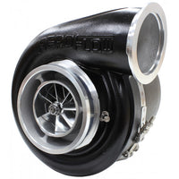 Aeroflow BOOSTED 7575 1.10 Turbocharger 1050HP, Hi Temp Black Finish External Wastegate, T4 Twin Entry Inlet Flange, V-Band Exhaust Flange