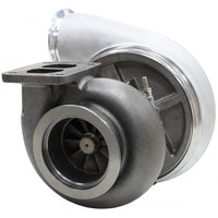 Aeroflow BOOSTED 7575 1.10 Turbocharger 1050HP, Natural Cast Finish External Wastegate, T4 Twin Entry Inlet Flange, V-Band Exhaust Flange