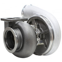 Aeroflow BOOSTED 7575 1.10 Turbocharger 1050HP, Natural Cast Finish External Wastegate, T4 Twin Entry Inlet Flange, V-Band Exhaust Flange