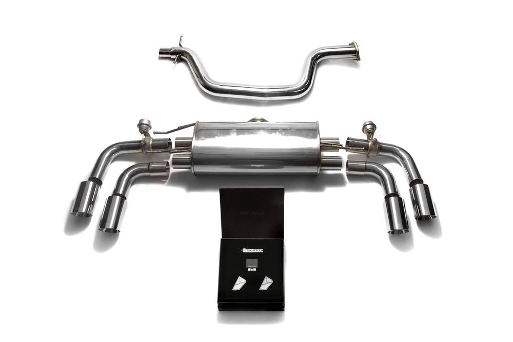 ARMYTRIX Stainless Steel Valvetronic Catback Exhaust System Quad Chrome Silver Tips Audi TT MK2 8J 07-14