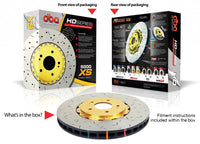 DBA ROTOR PAIR 5000 Fully Assembled 2-piece Gold Hat XS Crossdrilled/slotted KP FOR [ MITSUBISHI EVO 10 - F ]