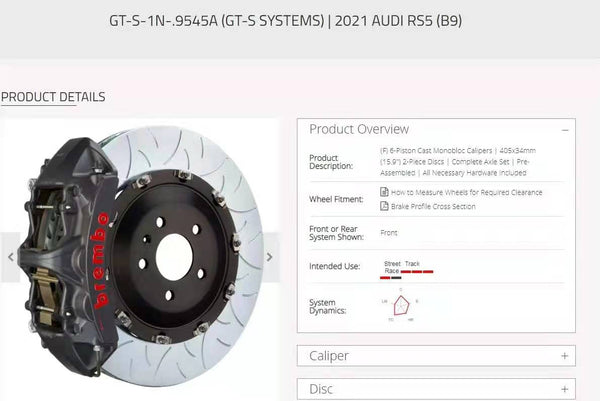 BREMBO GTS GT-S BBK BIG BRAKE KIT-405MM ROTOR FOR AUDI RS3 / RS4 /TT ...