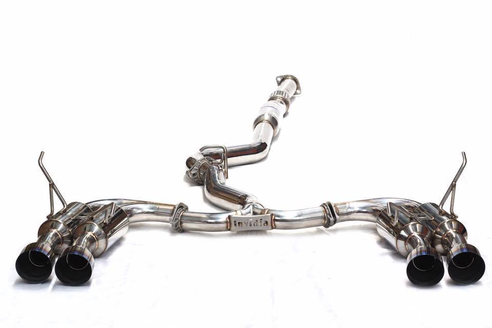 INVIDIA R400 CAT BACK EXHAUST W/TI STRAIGHT CUT TIPS FOR SUBARU WRX 11-14/STI 08-14 (HATCH)