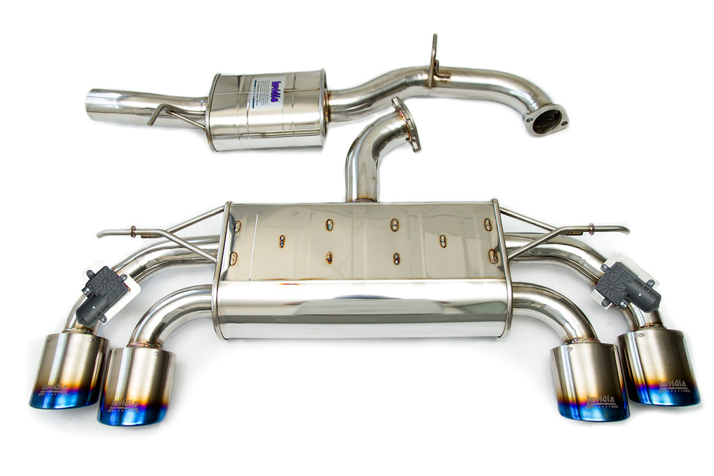 INVIDIA Q300 VALVED CATBACK EXHAUST W/OVAL TI ROLLED TIPS FOR VW GOLF R MK7