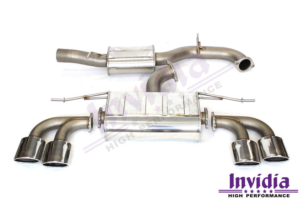 INVIDIA Q300 NON-VALVED CATBACK EXHAUST W/OVAL SS ROLLED TIPS FOR VW GOLF R MK7