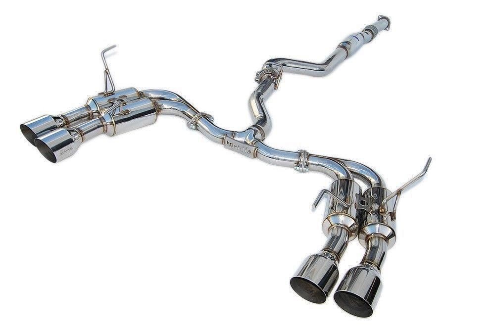 INVIDIA R400 CAT BACK EXHAUST W/SS STRAIGHT CUT TIPS FOR SUBARU WRX/STI 11-21