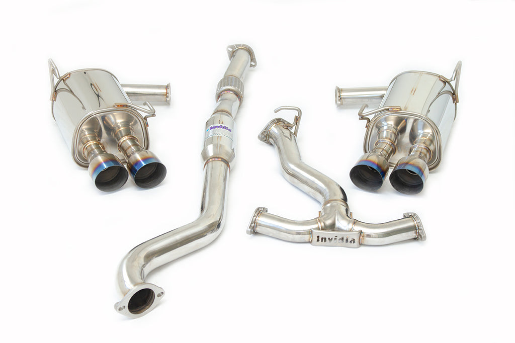 INVIDIA Q300 CAT BACK EXHAUST W/TI STRAIGHT CUT TIPS FOR SUBARU WRX/STI 11-21