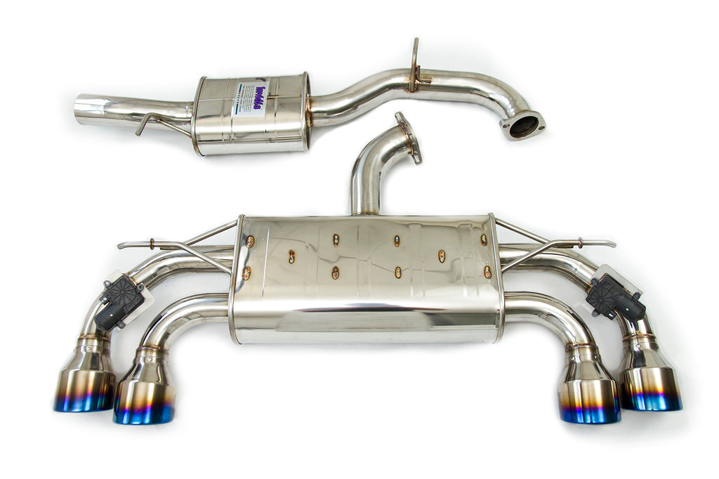 INVIDIA Q300 VALVED CATBACK EXHAUST W/ROUND TI ROLLED TIPS FOR VW GOLF R MK7.5