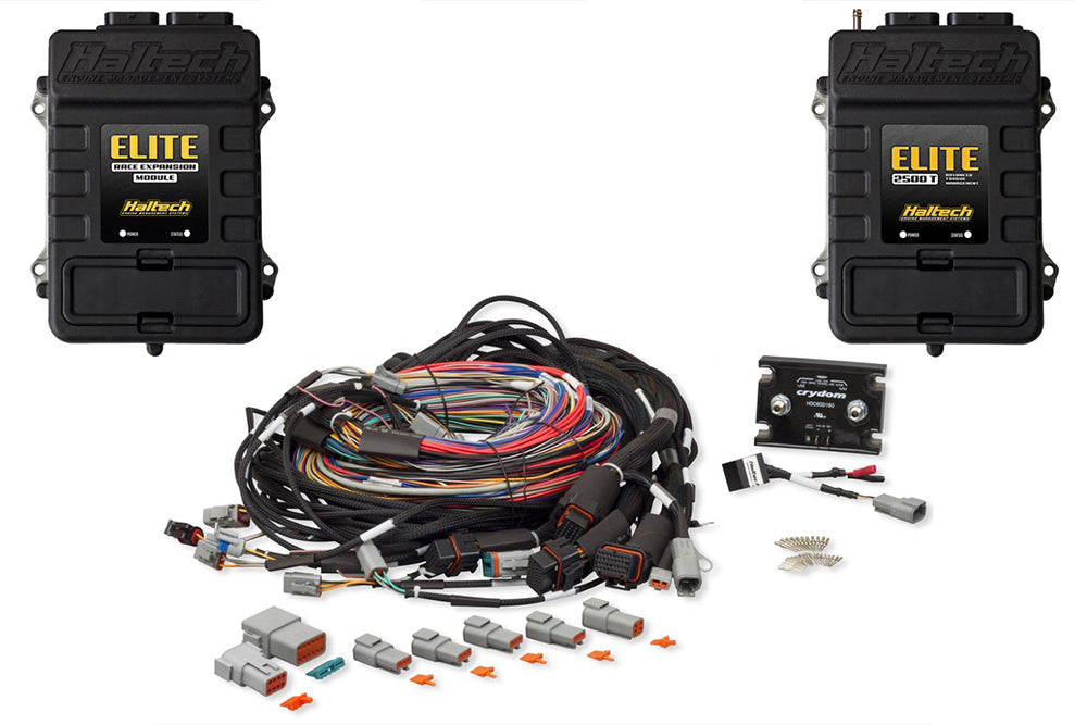 Haltech Elite 2500 + Race Expansion Module (REM) + 16 Injector Integrated Universal Wire-in Harness Kit
