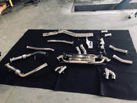 RES SS304, Mid Pipe+Valvetronic Rear Section+Four Tips+Remote Control Kits FIT Porsche Cayenne E3 2.9T 2018+