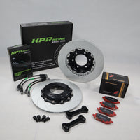 KPR BRAKE UPGRADE SOLUTION FOR AUDI S3/ A3 VW GOLF R MK7/MK7.5 -- KPR HEAT-TREATED SLOTTED ROTORS / PRO STREET BRAKE PADS / STAINLESS STEEL BRAKE LINES