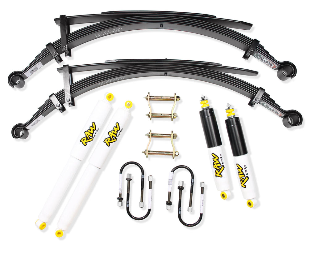 2 Inch 50mm RAW Nitro 4x4 Lift Kit to suit Mitsubishi Challenger 1998-2000 (Leaf Spring Rear)