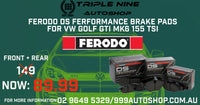 FERODO DS PERFORMANCE BRAKE PADS UPGRADE FOR THE VW GOLF GTI MK6 155 STI (FRONT + REAR )