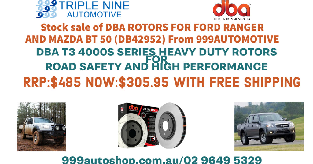 SALE-DBA HD 4000 Brake Rotor Pair Front DBA42952 FIT FORD RANGER AND MAZDA BT 50