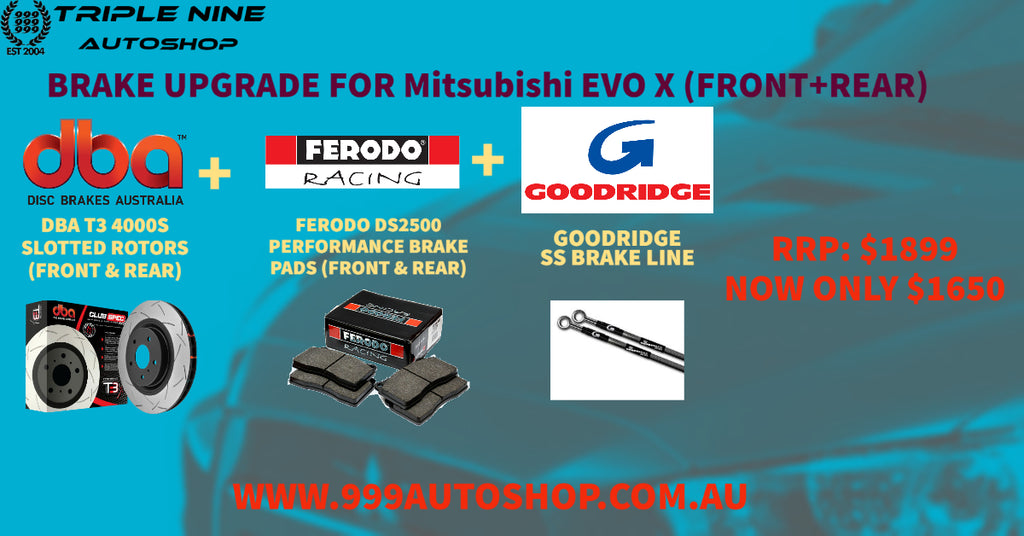 BRAKE UPGRADE FOR Mitsubishi EVO X (FRONT+REAR) -DBA/FERODO DS2500