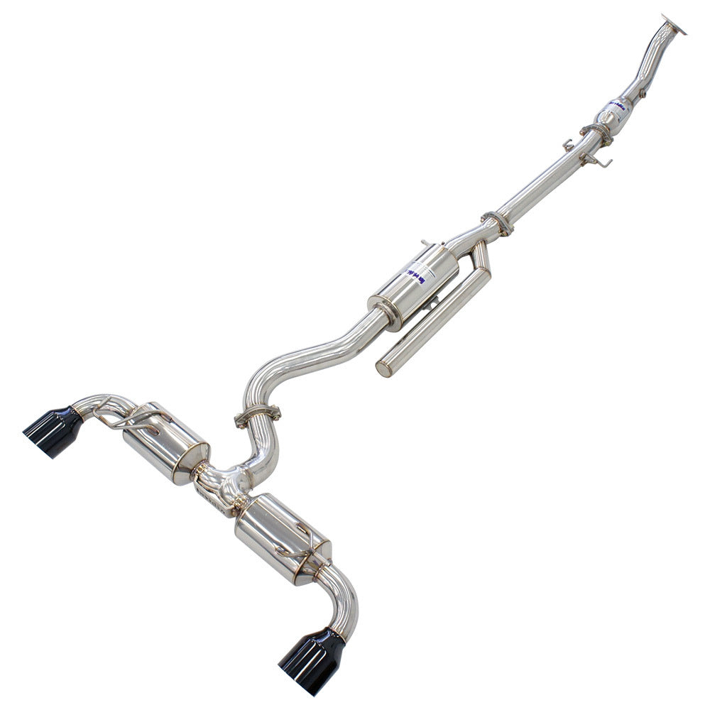 INVIDIA N2 O2 BACK EXHAUST W/CATLESS FRONT PIPE, BLACK TIPS FOR TOYOTA YARIS GR XPA16R