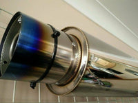 NEW POWER SPIRIT TITANIUM TIP EXHAUST REAR MUFFLER 2.5 INCH 63MM INLET - UNIVERSAL MUFFLER WITH Silencer