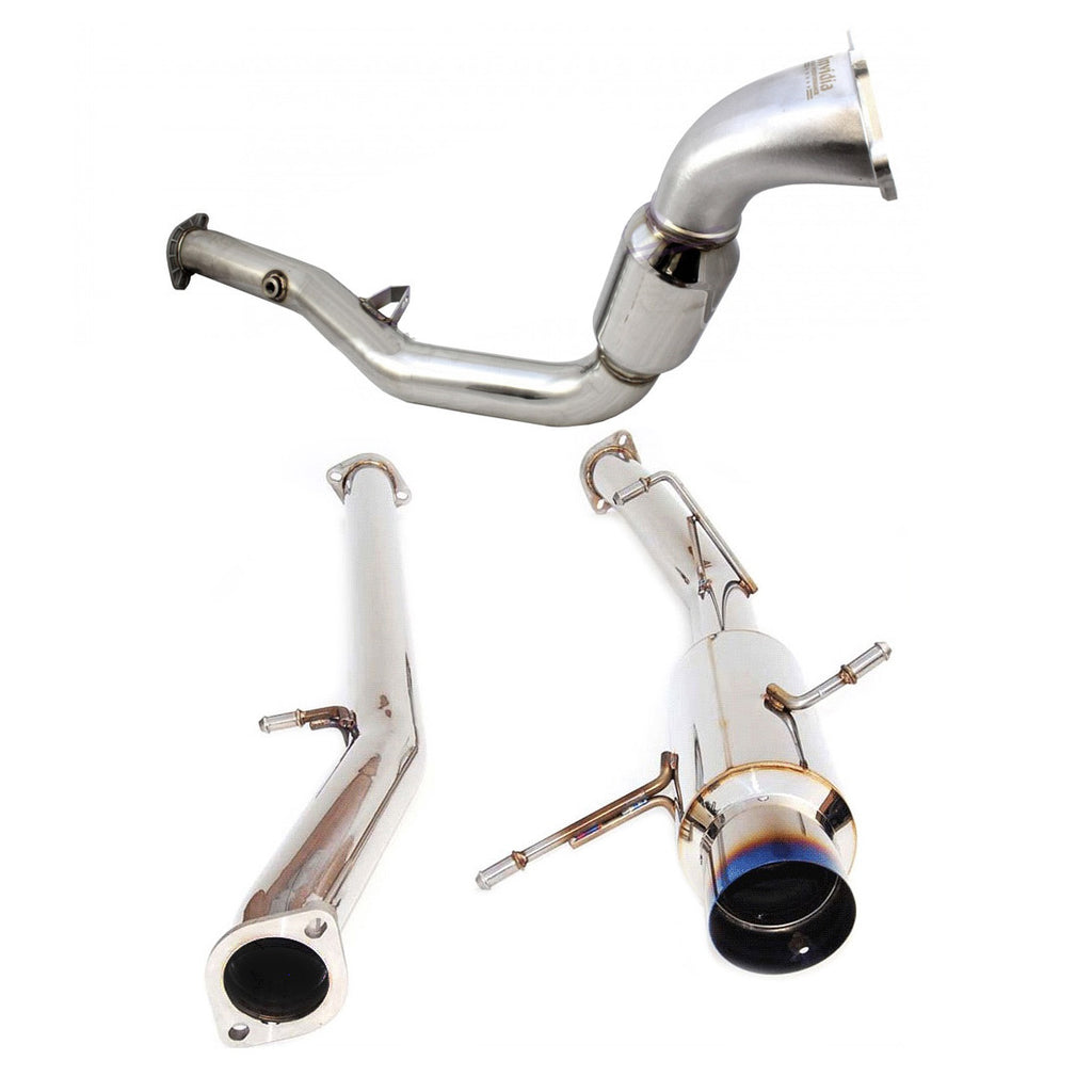 INVIDIA N1 TURBO BACK EXHAUST NON RESONATED W/CATTED DOWN PIPE, TI TIP FOR SUBARU WRX/STI GD 01-07
